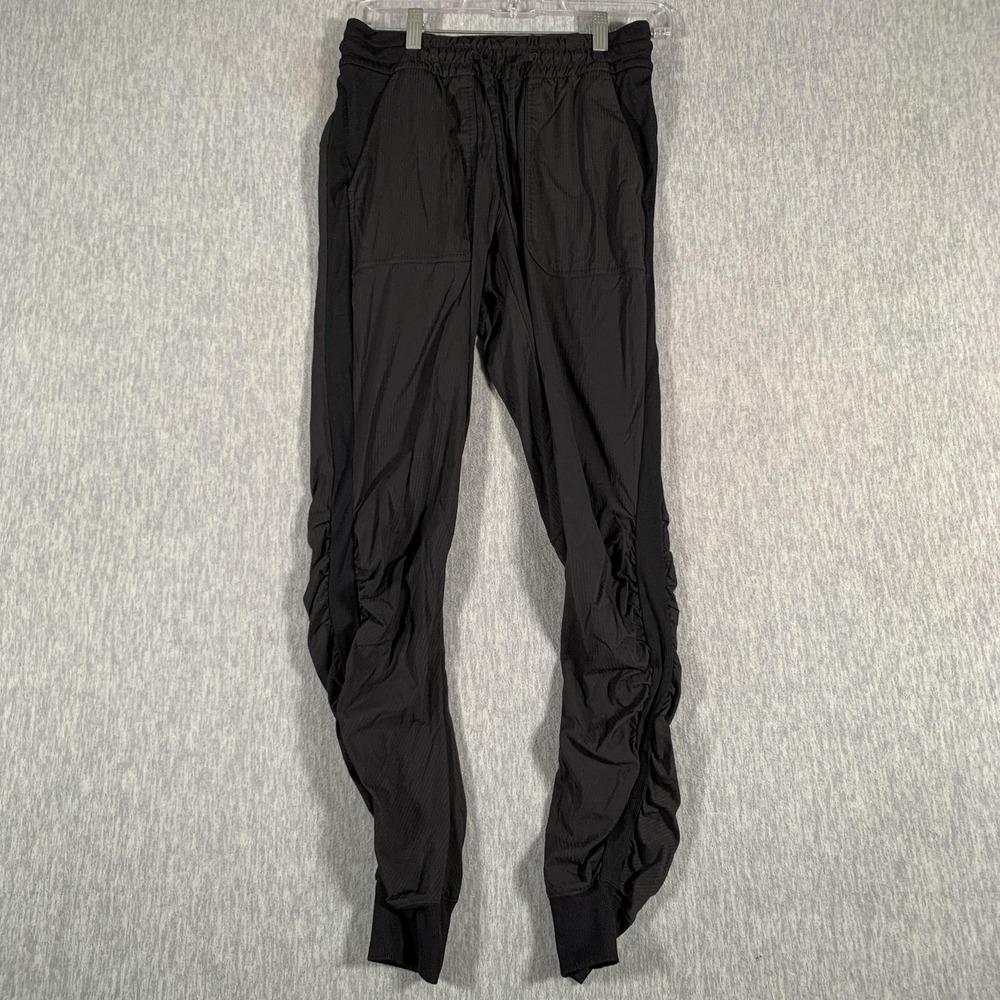 Lululemon Pants Womens 4 Black Jogger Ruched Leg Elastic Waist Athleisure Lounge